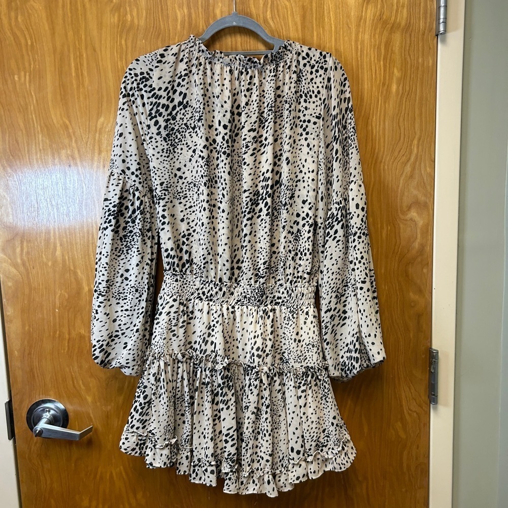 Buddy Love Black and Cream Leopard Dress - Picture 2 of 3